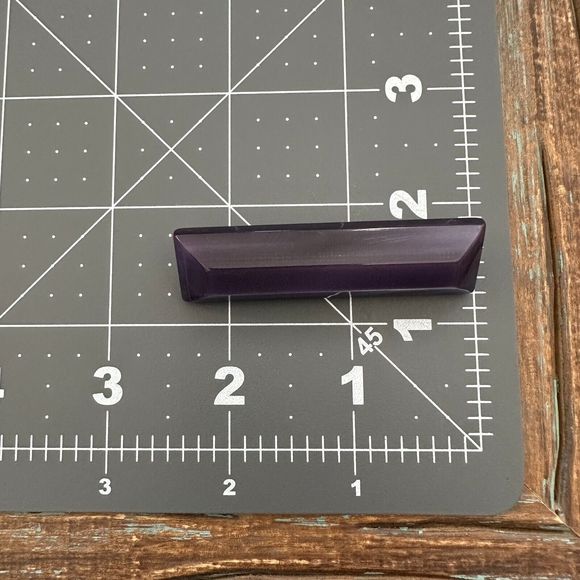 Vintage Moonglow Thermoset Plastic Bar Brooch Pin Violet Purple 2 5/16" - Picture 5 of 14